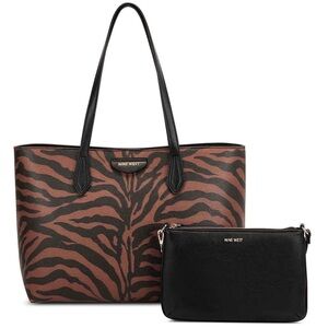 Nine West Landyn Animal Print Tote Bag & Shoulder bag 2-Piece Set. NWT